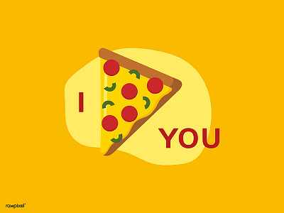 I Pizza You <3 graphic illustration love pizza vector