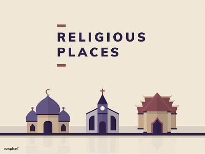 religious places flat graphic illustration religious vector