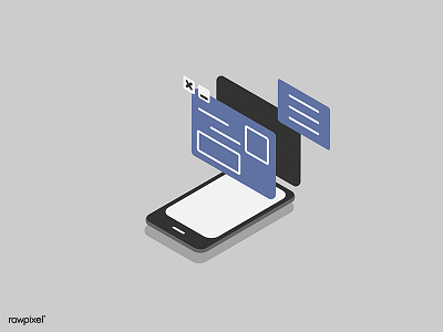 smartphone design flat icon illustration technology vector