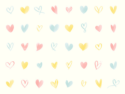 watercolouring hearts heart icon illustration vector watercolor