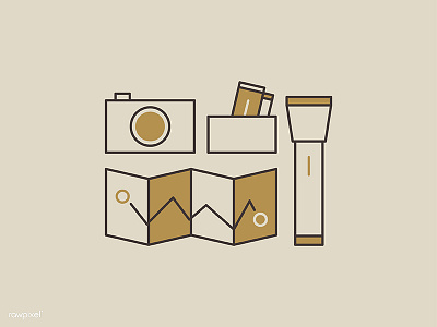 travel stuff flat graphic illustration minimal stroke travel vector