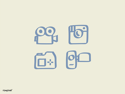 doodle camera icon camera doodle icon illustration vector