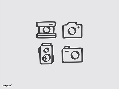 doodle camera icon camera doodle icon illustration vector