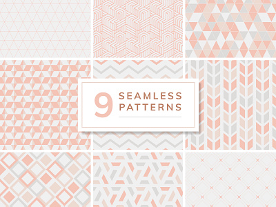 rosegold seamless pattern set