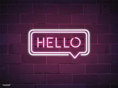' Hello ' Neon Sign graphic hello neon sign vector