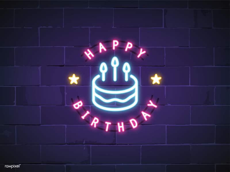 ' Happy Birthday ' Neon Sign by NingZk V. for rawpixel on Dribbble