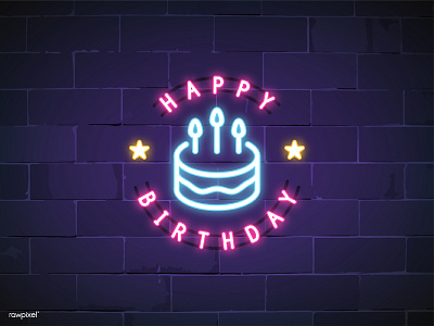 ' Happy Birthday ' Neon Sign birthday graphic neon sign vector