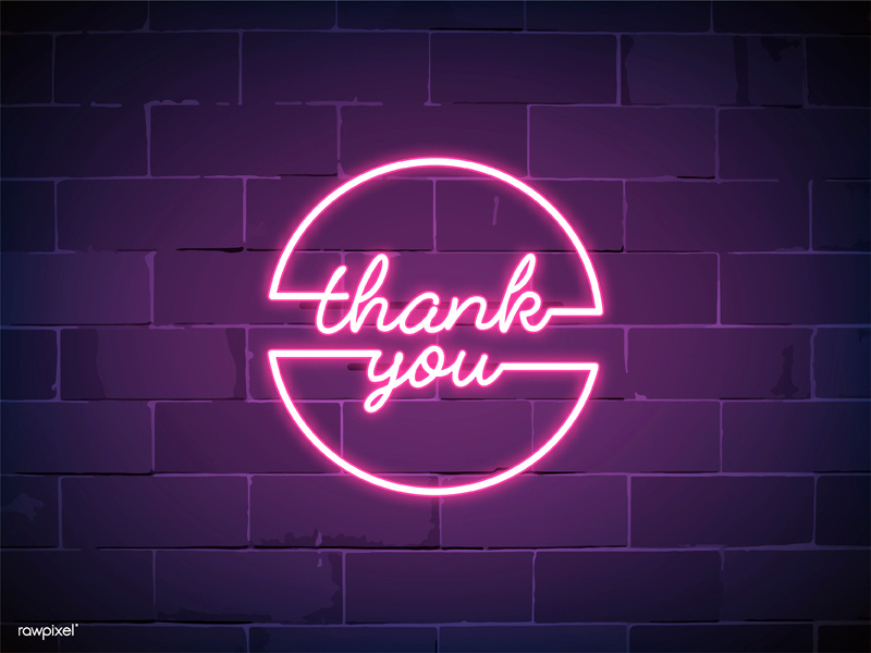 ' Thank You ' Neon Sign by NingZk V. for rawpixel on Dribbble