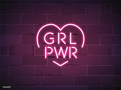 ' Girl Power ' Neon Sign girl girl power graphic neon sign vector