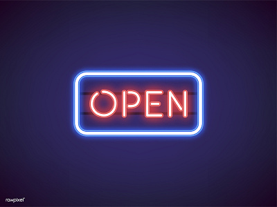 ' Open ' Neon Sign graphic neon open sign store vector