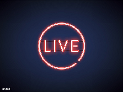 ' Live ' Neon Sign cinema graphic live neon show sign theater vector