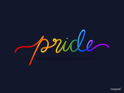 Pride 3d illustration lgbtq pride rainbow typography vector