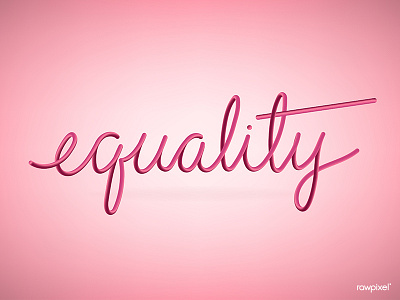 Equality equality feminine feminist pink pride typographic typography vector