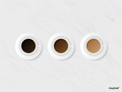 Three Coffee Cups clean coffee coffee cup coffee shop espresso flat graphic illustration latte marble minimal mocha vector