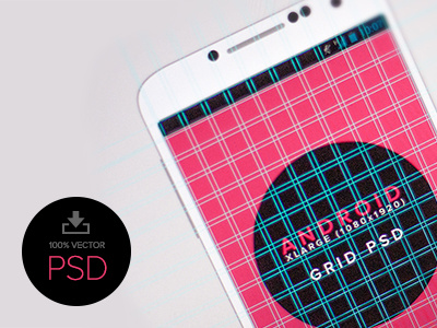 Android Design Grid Template PSD - XLarge (1080 x 1920) - Vector