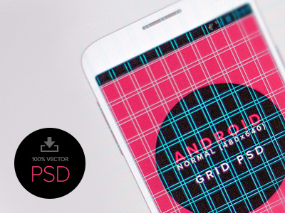Android Design Grid Template PSD - Normal (480 x 800) - Vector