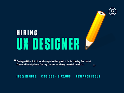 Hiring Remote UX Designers with a focus on the research Job. designer job remote researcher ux work