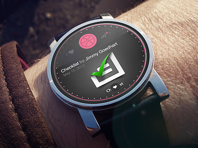 Dribbble App - Android Wear Concept android app concept dashboard design dribbble google moto360 smartwach ui watch wear