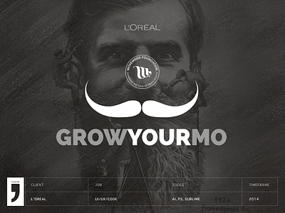 Grow your mo - Movember feelings from L'Oreal via LinkedIN html5 illustration jquery linkedin loreal mo movember mustache php ui ux