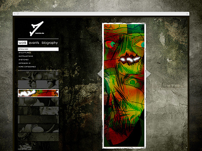 Oldschool website gallery/portfolio design mockup. art artist design gallery grunge image mockup oldschool portfolio theme website