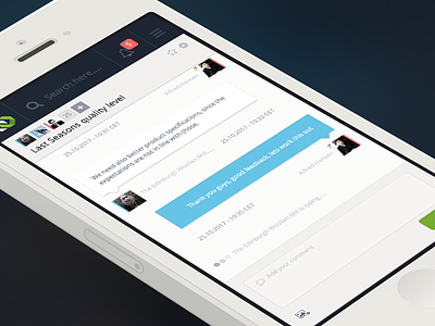 Mobile chat design - Clean layout for iPhone / Android chat clean design layout mobile react.js responsive saas ui ux webapp white