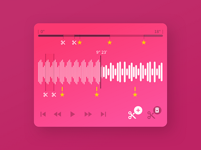 Sound editing interface - ux ui design, wave, wav, hz (protools) back cut edit forward hz interface pause play sound soundcloud sounds soundwave timeline ui wav wave