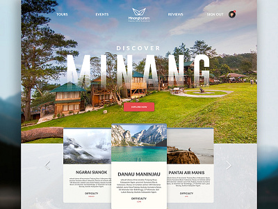 Tour Minang2 clean debut first hello simple tour travel website