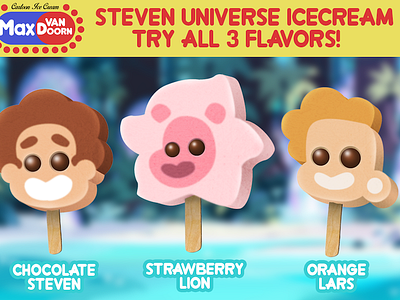 Steven Universe Ice cream cartoon cartoon network icecream package design popsicle steven universe
