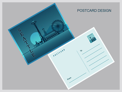 Postcard design adobe illustrator adobe photoshop colorful graphic design illustration postcard