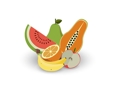 an icon or badge celebrating summertime. adobe illustrator colorful design fruits graphic design illustration summertime vector