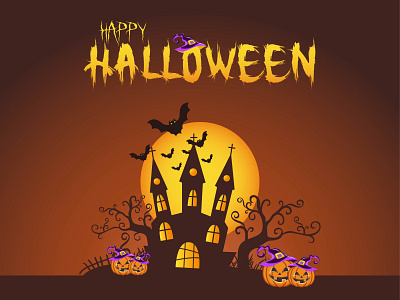 design something of Halloween 01 adobe illustrator colorful design graphic design halloween icons illustration trees vector