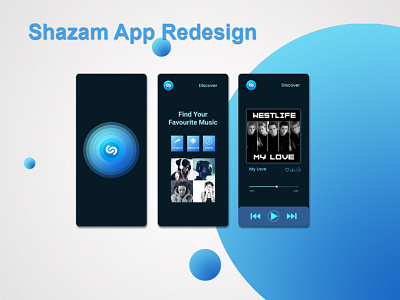 Shazam app redesign challenge. colorful figma graphic design icons illustration ui ux