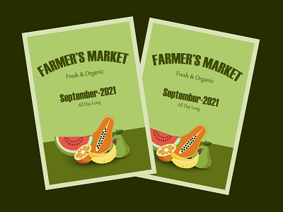 Promotional poster design for a local farmer's market. adobe illustrator colorful farmers market graphic design illustration poster design vector