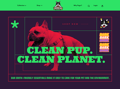 pogi s pet supplie classic clean design dog ecommerce design modern pet typography ui website