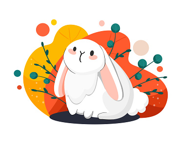 Happy Easter bunny cute easter illustration rabbit vector vector illustration