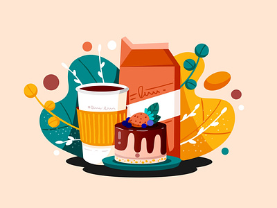 Coffee & Cake Illustration