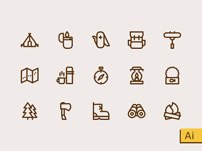 Camping Icons Freebie