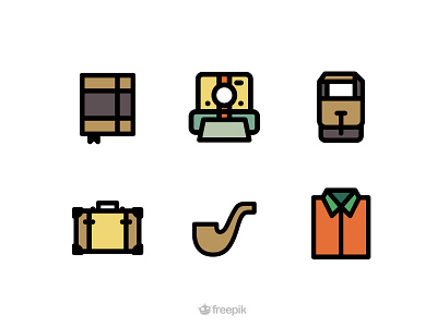 Hipster Icons camera hipster icons luggage moleskine notebook pipe polaroid shirt vintage