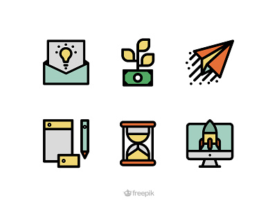 Startup icons icons identity letterhead money start startup time