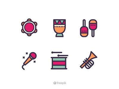 Carnival Icons carnival celebrate icon icons illustration maracas mic music party tomb