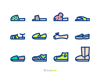 Shoes Icons boot flipflop freebie icon illustration sandal shoes slipper snickers sport