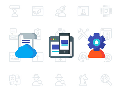 Seo Icons cloud icon icondesign icons illustration interface note responsive seo setting upload user