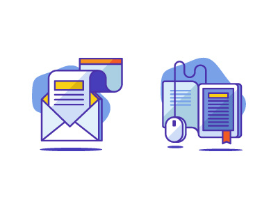 Newsletter & Elearning icons book ebook education elearning icon icondesign icons letter mouse newsletter