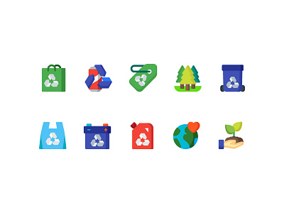 Ecology Icons bag eco ecology icon icon design illustration pollution recycle