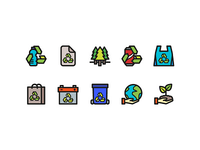 Recycle Icons earth eco ecology icon icons illustration nature recycle