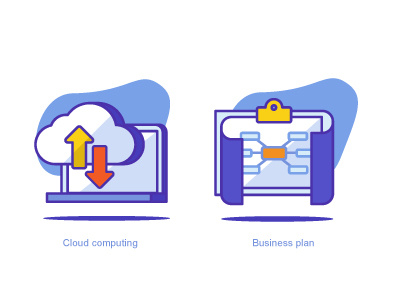 Cloud Computing & Business Plan Icons