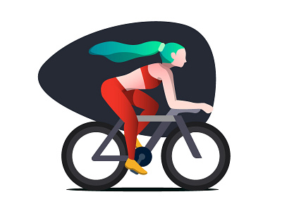 Bicycle bicycle bike girl illustration sport