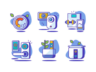 Internet of Things Icons appliances door home icon illustration internet smart