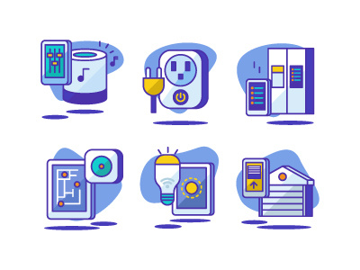 Internet Of Things appliances door home icon illustration internet smart