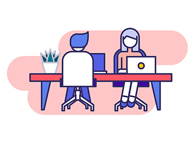 Meeting desk employee illustration meeting